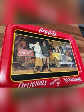 Very Vintage, Coca-Cola Red and Yellow Retro Serving Tray.